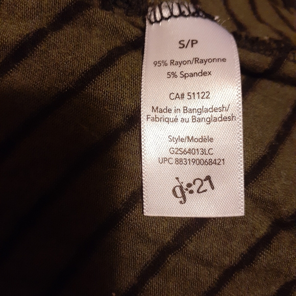 3 for 25 Women's G:21 Striped Green Dress - Picture 4 of 4